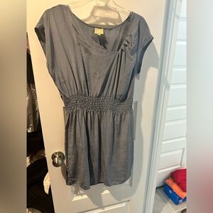 Blue Silk Mini Dress